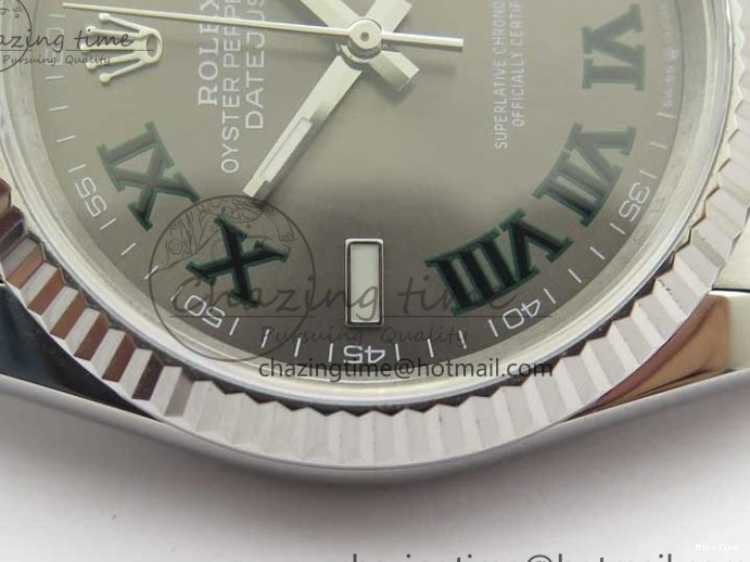 MiroTime 1221 Compact DateJust 36 SS 126234 BP Maker 1:1 Best Edition Fluted Bezel Gray Roman Dial on Jubilee Bracelet 2527